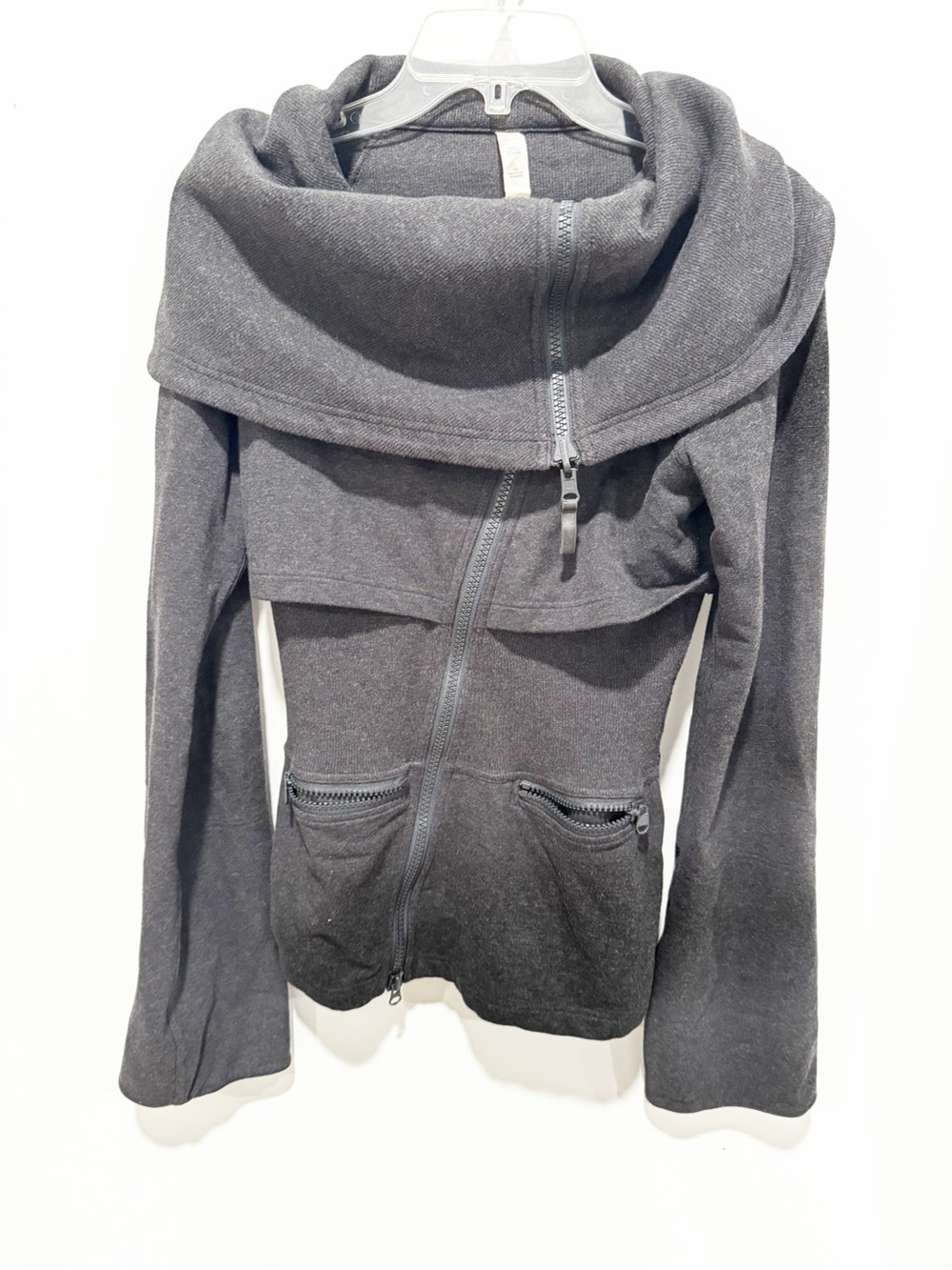Lululemon Athletica Vintage Full Zip Jacket Black Charcoal Size 6